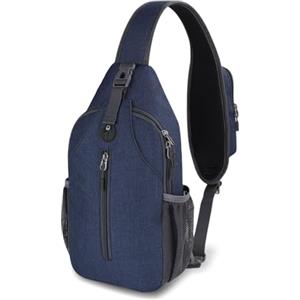 Aucuu Zaino Monospalla Uomo, Zaino Monospalla Sling Bag, Multifimzioni Borsa a Tracolla con Foro per le Cuffie, Sportivo Borsello Monospalle Zaini Petto, per Casual Ciclismo Trekking Viaggio