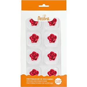 Decora 0500384 Confezione da 8 Rose Piccole Rossa