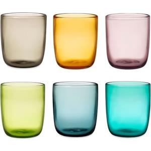 H&H Saturno Set 6 Bicchieri, Vetro, Assortiti, 35cl