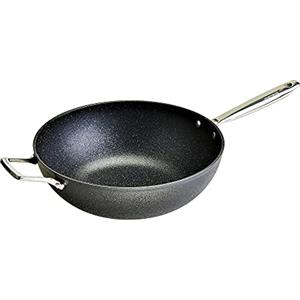Moneta Armonia Wok 32 cm, 1 Manico + Maniglia per Ogni Tipo di Piano Cottura