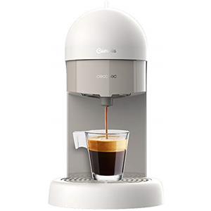Cecotec Macchina del caffè Express Cumbia Capricciosa White. Compatta,19 bar, 1100W, per caffè macinato e cialde ESE, Serbatoio 600 ml, Tecnologia ForceAroma, Indicatore Luminoso