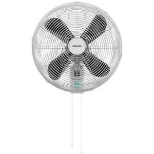 Cecotec - Ventilatore da parete EnergySilence 4500 Power Wall. 50 W, diametro 30 cm, 4 pale aerodinamiche, interruttore a catena, 3 velocità, include elementi di montaggio