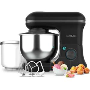 Cecotec Frullatore Impastatore Cecomixer Merengue 5L 1200 Ice-Cream Nero. 1200 W, 5 Funzioni, Ciotola in Acciaio da 5 L e Accessori per Sbattere e Impastare, Include Funzione per Fare il Gelato