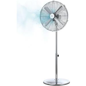 Cecotec Ventola a pedale EnergySilence 620 Retrostyle 50 W, finitura cromata, diametro 16" con 4 pale, 3 velocità, oscillazione, altezza regolabile, massima sicurezza