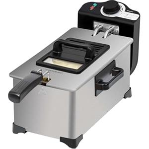 Cecotec Friggitrice elettrica 3L Cleanfry 3L Full Inox. 2000 W, acciaio inossidabile, filtro OilCleaner, corpo, vasca, coperchio e cestello in acciaio inox, coperchio con finestra e filtro antiodore