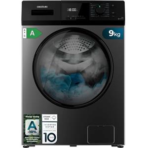 Cecotec Lavatrice Carica Frontale 9 Kg Bolero Dresscode 9410 Inverter Steel A. 1900W, 1400 giri/min Regolabile, 16 Programmi, Motore Inverter Plus, Bassi Consumi, Vapore, Sterilizzazione Indumenti