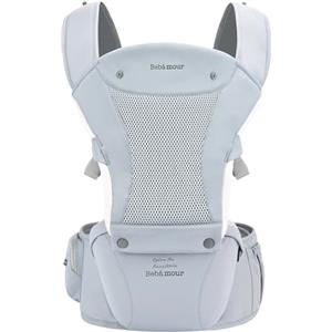 Bebear Zaino 3D Air Mesh per neonati fino a bambini da 0 a 36 mesi, ergonomico 6 in 1 (blu ottone)