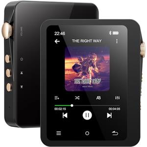 MECHEN Lettore MP3 Hi Res con Bluetooth 5.3, suono digitale ad alta risoluzione, lettore DSD DAC FLAC 192Khz/24bit, touchscreen, USB C, OTG, con custodia in pelle