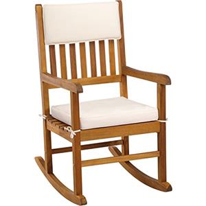 Deuba Sedia a Dondolo Cuscini icnlusi Legno d' Acacia Relax seggiola Basculante da Giardino Veranda mobili da Esterno