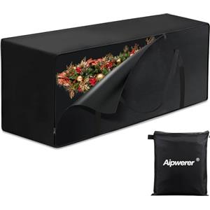Aipwerer Custodia Porta Albero di Natale, Sacco per Albero Artificiale Impermeabile, Borsa Albero di Natale in Oxford 600D, Conservazione albero di natale con Cerniera e Manici (Nero, 200x60x75cm)