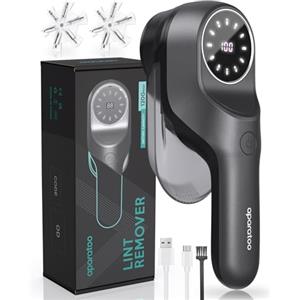 Bubbacare Levapelucchi Elettrico, Togli Pelucchi Elettrico Portatile con Display LED, 2 Velocità Regolabili, Spazzola a 6 Lame, Levapelucchi Ricaricabile USB per Rimuovere Lanugine, Perfetto per la Famiglia