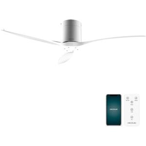 Cecotec - Ventilatori da Soffitto EnergySilence Aero 5500 Aqua IronWhite Connected - 40 W, Diametro 132 cm, Wi-Fi, Protezione IP44, Timer 8 Ore, 3 Pale, 6 Velocità, Estate/Inverno