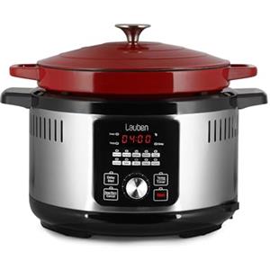 Lauben OvenSafe® Multicooker 6000RS Pentola multifunzionale con capacità di 6 litri, 10 programmi, pentola in ghisa smaltata OvenSafe® adatta al piano cottura o al forno, lavabile in lavastoviglie