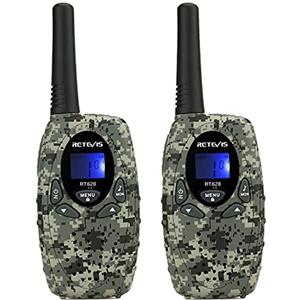 Retevis RT628 Walkie Talkie per Bambini, a Lungo Raggio 8CH per Bambini di 3-12 Anni, Regali Giocattolo per Avventure all'Aperto in Campeggio (1 Paio, Mimetico)