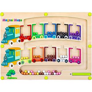 Vindany Giochi Montessori Magnetici,Labirinto Magnetico Colori e Numeri Giocattoli Gioco di smistamento Magnetico dei Colori Labirinto di conteggio Lavagna Magnetica, Educativi Giocattoli Regalo per 3 4 5 6