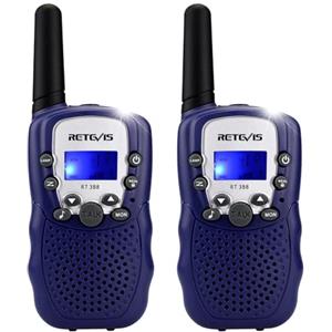 Retevis RT388 Walkie Talkie Bambini, Torcia VOX a Lungo Raggio Giocattolo Regalo per Ragazzi di 3-12 Anni, Regalo di Compleanno per Bambini, Famiglia, Campeggio (1 Coppia, Blu Navy)