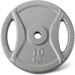 Amazon Basics, Peso a disco da 10 kg con foro da 2,54 cm, 1 pezzo, Grigio antracite