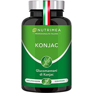 Plastimea KONJAC FORTE 4500 Mg | Integratore con 95% di Glucomannano | Fibra Saziante | Controllo del Peso | 100% Naturale e Vegan | 90 Capsule