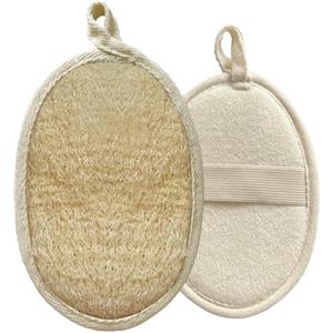 LAC FOR YOU Spugna Luffa Naturale Set 2 pezzi - Spugna Doccia Esfoliante Corpo - Scrub Corpo e Viso Uomo Donna - Stimola Microcircolazione (16×11 cm & 12×8 cm)