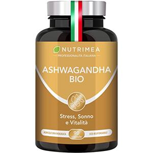 Plastimea Ashwagandha Biologica KSM-66 | Con il 5% di Witanolidi | Ginseng Indiano | Stress, Mente, Sonno | Recupero Muscolare | 90 capsule