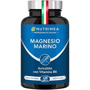 Laboratoires Nutrimea Magnesio Marino | Con Vitamina B6 | Contro Stanchezza e Stress | Aumenta le Funzioni Cognitive | Contro i Disturbi del Sonno | Senza Glutine e Lattosio | Vegano | 120 Capsule | Nutrimea