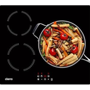 CIARRA Piano Cottura Induzione, 3 Zone di Cottura, 59cm, Piano Induzione in Vetroceramica, Controllo Touch, Timer, Sicurezza Bambini, CABBIH3-A