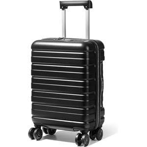 Lekesky Trolley Bagaglio a Mano 55x35x25, Valigia da Cabina Rigida Resistente e ABS Leggera con Lucchetto TSA, Adatto per Ita Airways, 38L, Nero