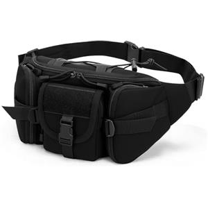 Flintronic Marsupio Grande per Donna e Uomo, Impermeabile Marsupio Tattico, con Cintura Regolabile, Marsupii Sportivo con 5 Zip Tasche, per Allenamento All'aperto Escursionismo Campeggio Trekking