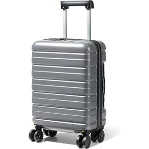 Lekesky Trolley 45x36x20 Easyjet, Valigia Bagaglio a Mano in ABS Leggera, Valigia con 4 Ruote Rimovibili, Lucchetto TSA, Grigio