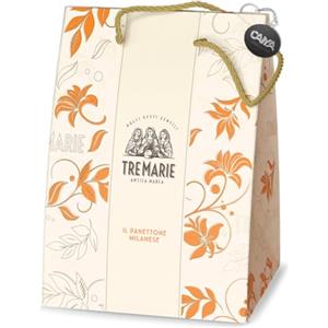 CAIYA Tre Marie Panettone Milanese Soffice con Uvetta e Canditi in Busta Shopper Elegante 750g con Portachiavi CAIYA® (2024)