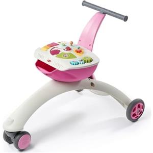Tiny Love 5-in-1 Here I Grow, Primi passi e cavalcabile, triciclo bambini 1 anno, Freno di sicurezza, Centro attività con suoni e luci, 5 modalità di gioco, per bambini 6 mesi - 3 anni, colore Rosa