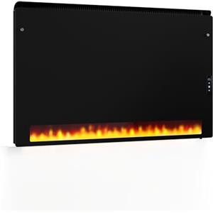 KLARSTEIN - Pannello Radiante a Infrarossi, 1110W, Montaggio a Parete, Vetro Temperato, IPX4, Effetto Fiamma, Riscaldamento a Infrarossi, Display LED Touch, Tecnologia al Grafene, per Ambienti Umidi