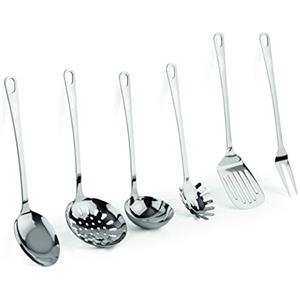 Barazzoni Set mestoli 6 pezzi, Acciaio Inox 18/10. Gli indispensabili in cucina! Dimensioni ideali. PFAS free.