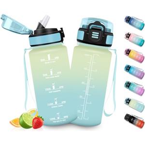 HoneyHolly Borraccia Bambini 500 ML, Borraccia Palestra con Orari per Bere, Bottiglia Motivazionale senza BPA con Cannuccia, Bottiglia Acqua per Scuola, Trekking, Asilo