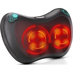 TAKRINK Cuscino Massaggiatore Elettrico Cervicale per Collo e Schiena con 8 Nodi Shiatsu, 3 Velocità Regolabili, Cambio di Direzione Automatico, Rilassarsi Muscolare Adatto a Casa Ufficio