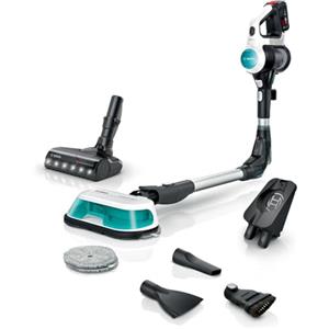 Bosch Unlimited 7 ProHygienic Aqua BCS71HYG2 Scopa Elettrica Lavapavimenti 2 in 1 Senza Fili, Spazzola DynamicAqua 2in1, Spazzola Tradizionale, Bianco