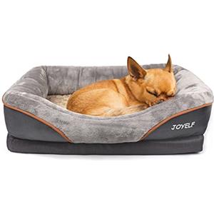 JOYELF, Cuccia ortopedica per cani in memory foam con copertura rimovibile e lavabile, con giocattolo con sonaglio