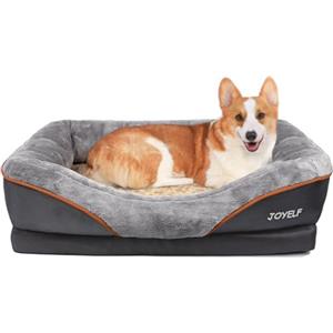 Joyelf - Cuccia ortopedica per cani in memory foam, con rivestimento rimovibile e lavabile e giocattolo sonoro