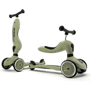 Scoot & Ride Highwaykick - Monopattino per bambini 1-2 in 1 con sedile, regolabile in altezza, a partire da 1 anno, bici e kickboard, struttura stabile con cuscinetto di sicurezza, per statura di 82