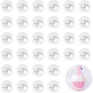 leruiyezs 100 Pezzi 2,8 Cm Palline Trasparenti Apribili Sfere Plastica Trasparente Apribile Per Decorazioni, Fai Da Te, Regali, Feste, Matrimoni, Natale, Caramelle, Artigianato, Riutilizzabili