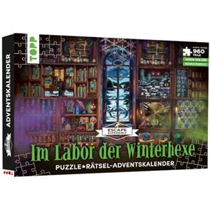 TOPP Calendario dell'Avvento Puzzle: nel Laboratorio della Strega Invernale, 24 Puzzle con Un Totale di 960 Pezzi. La prossima Esperienza di Fuga. Combinare e decifrare Nuovi Pezzi Ogni Giorno.
