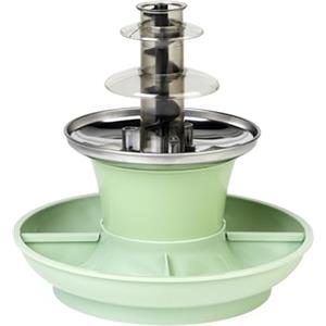 Giles & Posner Mini Fontana di Cioccolato - Macchina Elettrica a 3 Livelli, Spegnimento Automatico, 0°C a 50°C, Set per Fonduta di Formaggio, Vassoi Alimentari Rimovibili, 25W, Verde