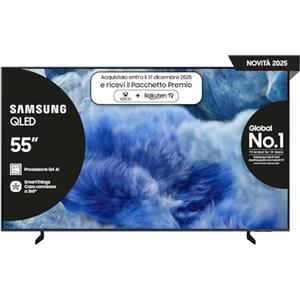 SAMSUNG Smart TV 55'' QE55Q8FAAUXZT QLED 4K, Q4 AI Processor, 4K Upscaling, OTS Lite, Air Slim Design, 2025