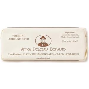 Antica Dolceria Bonajuto Torrone Abbrustolito | Artigianale - Fatto a mano a Modica, Sicilia | Antica Dolceria Bonajuto | 100g
