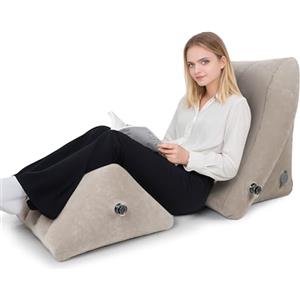 AirSwim Set di 2 cuscini gonfiabili per dormire, cuscino ortopedico per letto seduto, viaggi, lettura, dopo l'intervento chirurgico, dolore al ginocchio e alla schiena