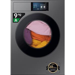 SAMSUNG WF90F09C4SU3 LAVATRICE, Caricamento frontale, 9 kg, 17 programmi, Profondità 60 cm, Dark Silver Steel, livello rumorosità centrifuga 72 dB(A), Classe A