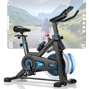 DMASUN Cyclette da Casa con Resistenza Regolabile, cyclette professionale da Appartamento Silenziosa con Schermo LCD Migliorata, Sedile Comodo e Grande, App compatibile, Capacità Massima 180KG