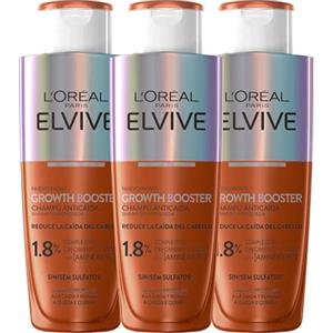 L'Oreal Paris L'Oréal Paris Elvive Growth Booster Pack 3x Shampoo anticaduta 200 ml senza solfati* (*senza tensioattivi solfatati)