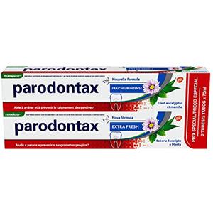 Parodontax Dentifricio Freschezza intensa Dentrifice, Alleviare la sensibilità dentale, Extra Fresh, Confezione da 2 x 75 ml
