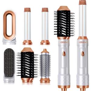 UKLISS Phon Capelli 1000W, Hot Air Styler 6 in 1 con Thermal Brush, Spazzola Lisciante per Capelli, Spazzola Asciugacapelli, Spazzola Capelli Ricci Auto-Airflow, Phon da Viaggio para Styling